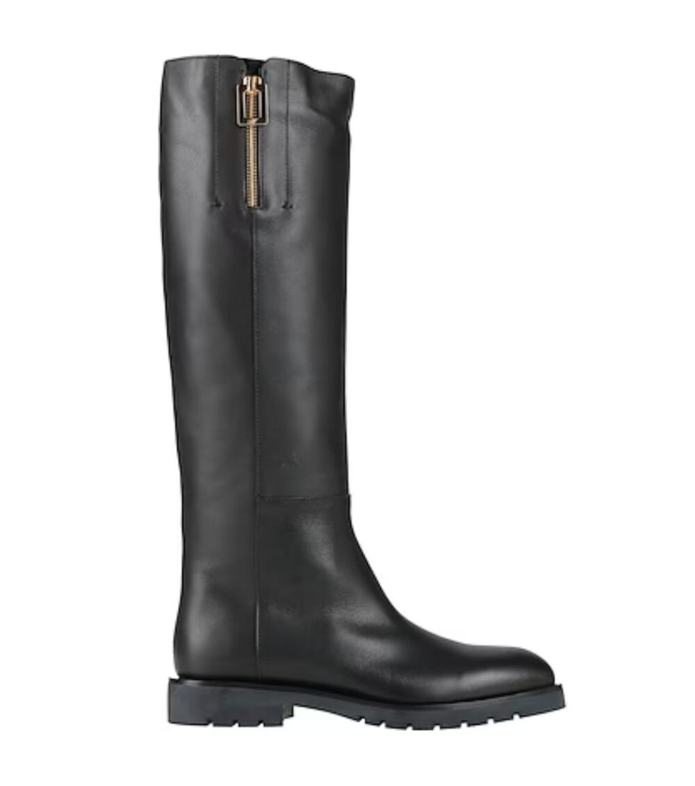 Roger Vivier Leather Riding Boots 7 37.5 Black Tall Knee High Equestrian Luxury